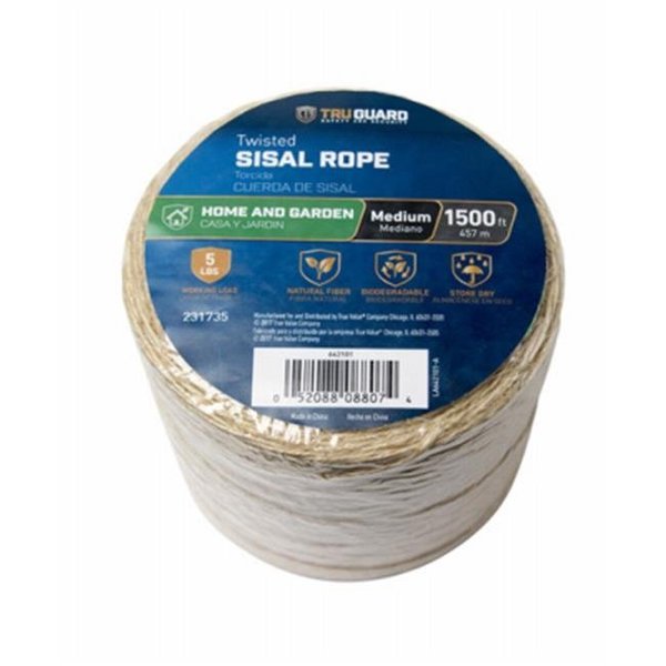 Mibro Group MIBRO Group 231735 1-Poly x 1500 ft. Tru-Guard Natural Fiber Twisted Sisal Twine 231735